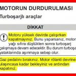 Turboşarjlı araç uyarısı